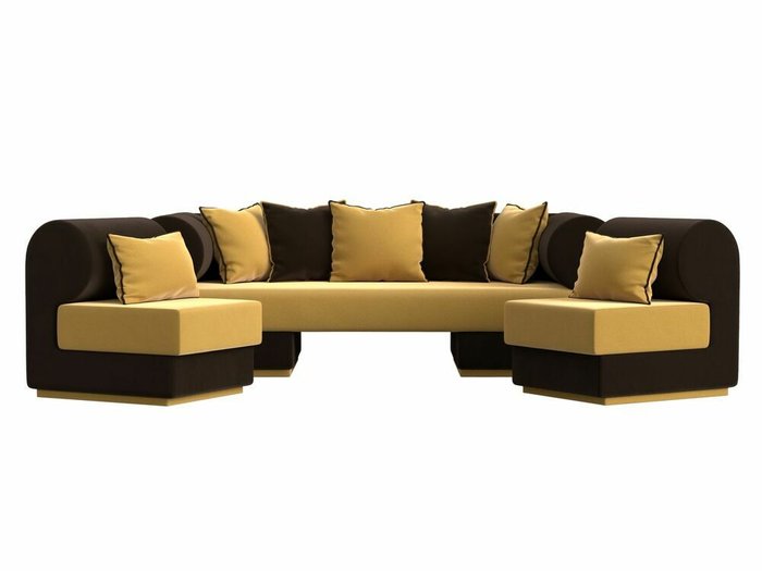 Набор мягкой мебели Кипр 3 желто-коричневого цвета - купить Комплекты мягкой мебели по цене 95997.0