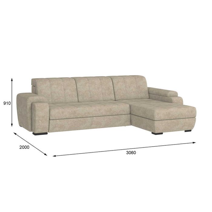 Угловой диван-кровать Бруно бежевого цвета - лучшие Угловые диваны в INMYROOM