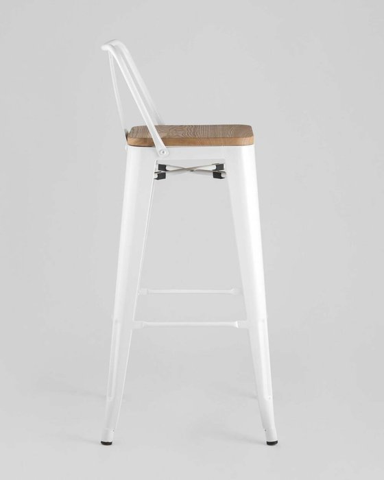 Барный стул Tolix Wood белого цвета - лучшие Барные стулья в INMYROOM