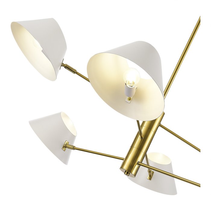 Светильник подвесной Латунь/Белый E14 6*60W NORBI - лучшие Подвесные люстры в INMYROOM