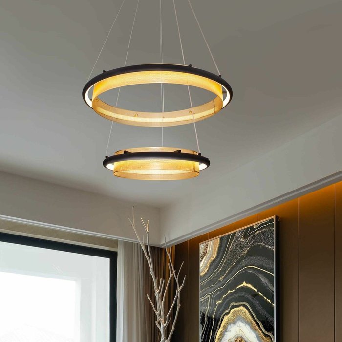 Умный подвесной светильник 90241/2 черный/ золото Smart - лучшие Подвесные светильники в INMYROOM