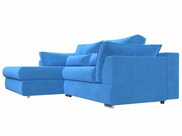 Угловой диван-кровать Пекин голубого цвета угол левый - лучшие Угловые диваны в INMYROOM