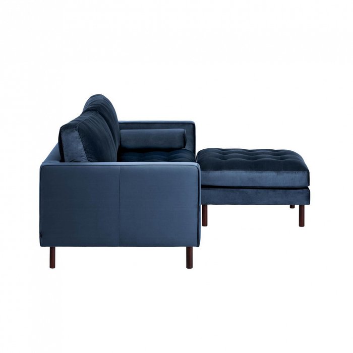 Прямой диван Bogart Blue velvet с пуфом - лучшие Прямые диваны в INMYROOM