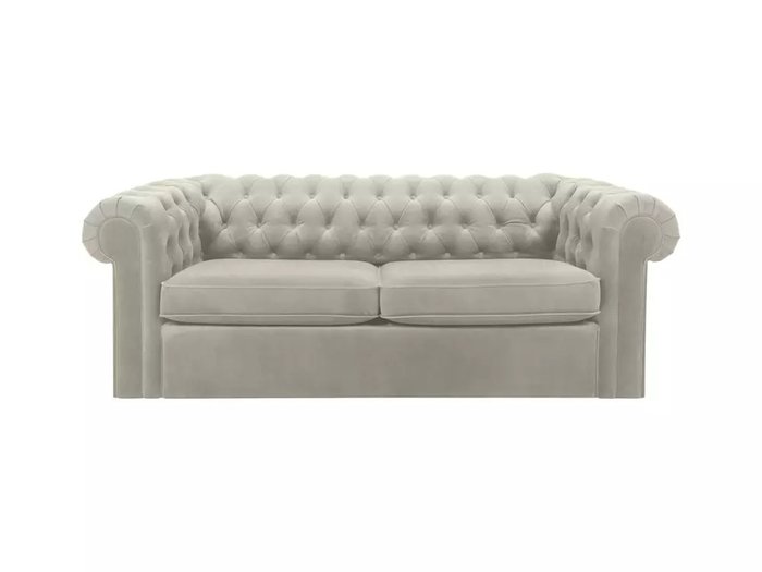 Диван Chesterfield светло-серого цвета