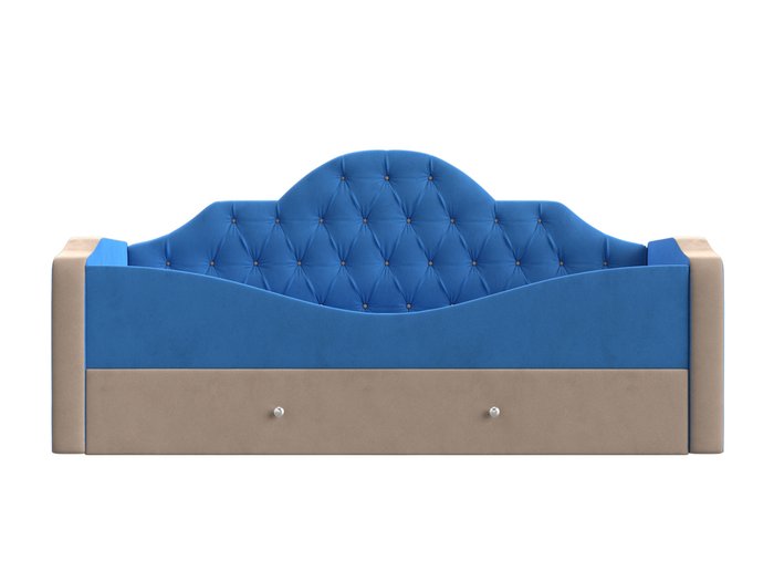 Детская кровать Скаут 72х160 бежево-голубого цвета  - купить Одноярусные кроватки по цене 37990.0