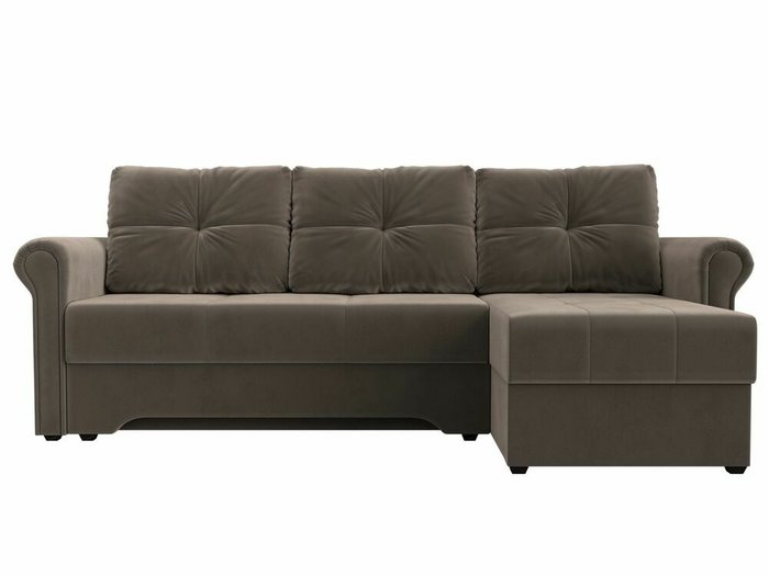Угловой диван-кровать Леон коричневого цвета правый угол - купить Угловые диваны по цене 42999.0