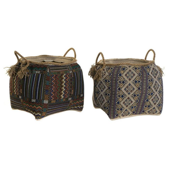 Корзина DKD Home Decor Натуральное волокно 41 x 41 x 40 cm Boho (2 штук) Корзина DKD Home Decor Натуральное волокно 41 x 41 x 40 cm Boho (2 штук)