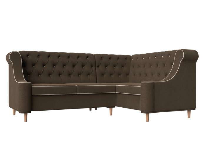 Угловой диван Бронкс коричневого цвета правый угол