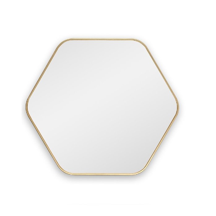 Настенное зеркало Hexagon S в раме золотого цвета