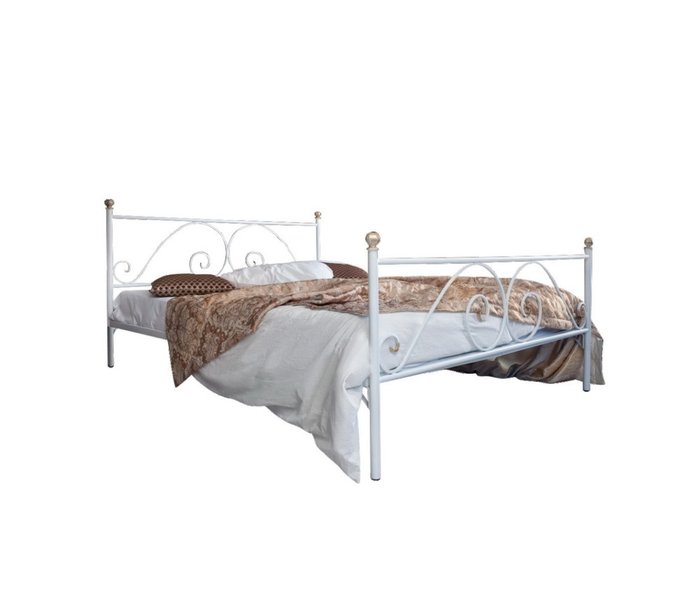Кованая кровать Анталия 180х200 белого цвета - купить Кровати для спальни по цене 28990.0