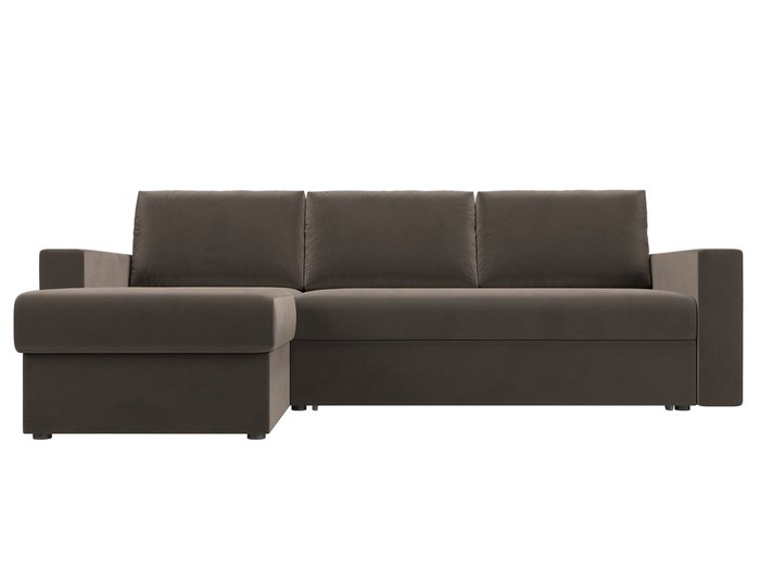 Угловой диван-кровать Траумберг L коричневого цвета левый угол  - купить Угловые диваны по цене 42999.0