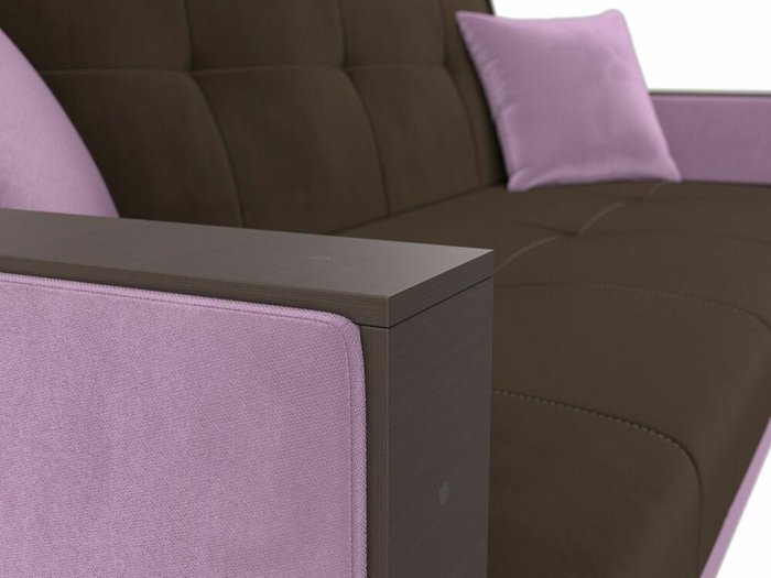 Прямой диван-кровать Валенсия коричнево-сиреневого цвета - лучшие Прямые диваны в INMYROOM