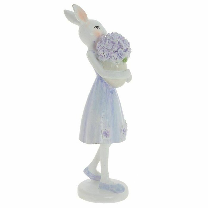 Фигурка декоративная Зайчиха бело-фиолетового цвета - купить Фигуры и статуэтки по цене 3581.0