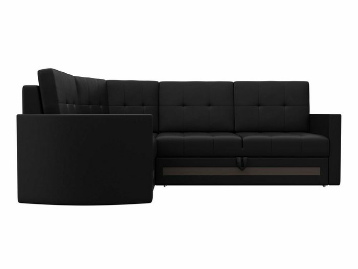 Угловой диван-кровать Белла черного цвета (экокожа) левый угол - купить Угловые диваны по цене 62999.0