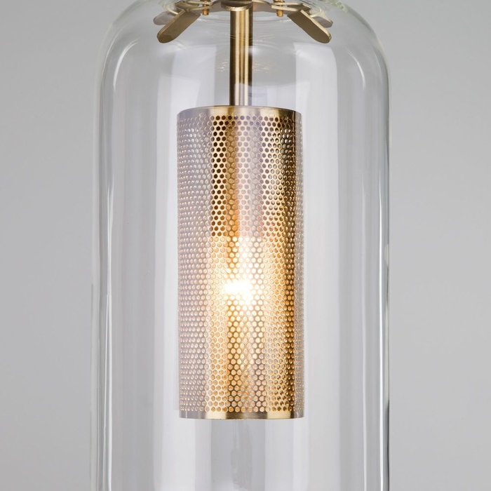Подвесной светильник со стеклянным плафоном 50201/1 бронза - лучшие Подвесные светильники в INMYROOM