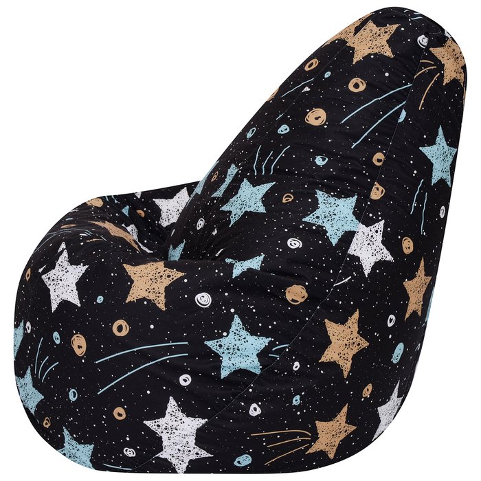 Кресло-мешок Груша Star XXXL черного цвета