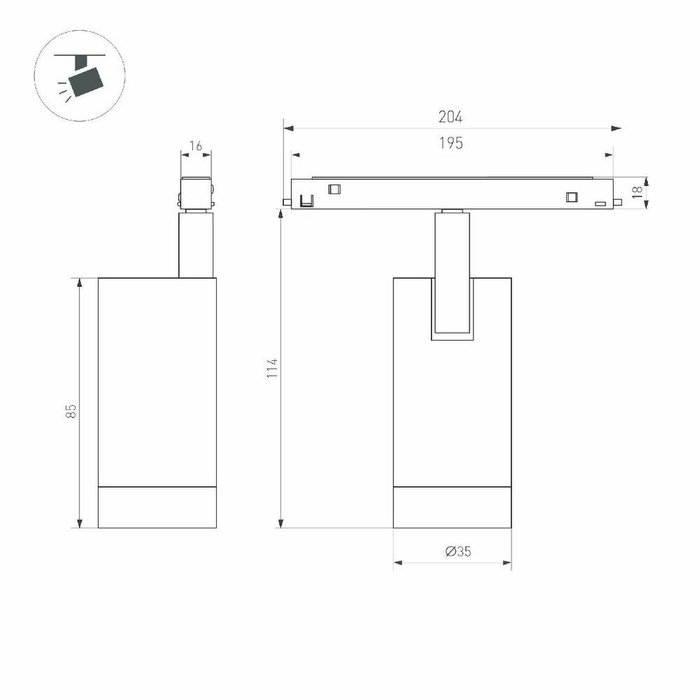 Трековый магнитный светильник Arlight MAG-ORIENT-SPOT-R35-6W Day4000-MIX (BK, 24 deg, 48V, TUYA) 043910 - лучшие Трековые светильники в INMYROOM Трековый магнитный светильник Arlight MAG-ORIENT-SPOT-R35-6W Day4000-MIX (BK, 24 deg, 48V, TUYA) 043910 - лучшие Трековые светильники в INMYROOM