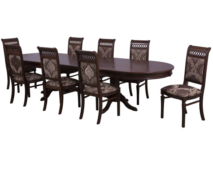 Раздвижной обеденный стол Верона темно-коричневого цвета - купить Обеденные столы по цене 74990.0