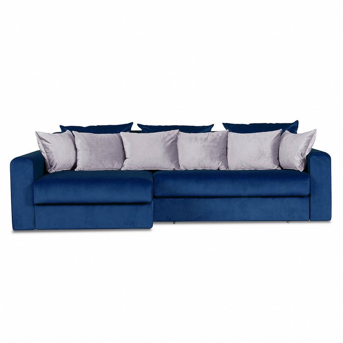 Угловой диван-кровать Мэдисон Лувр синего цвета - лучшие Угловые диваны в INMYROOM