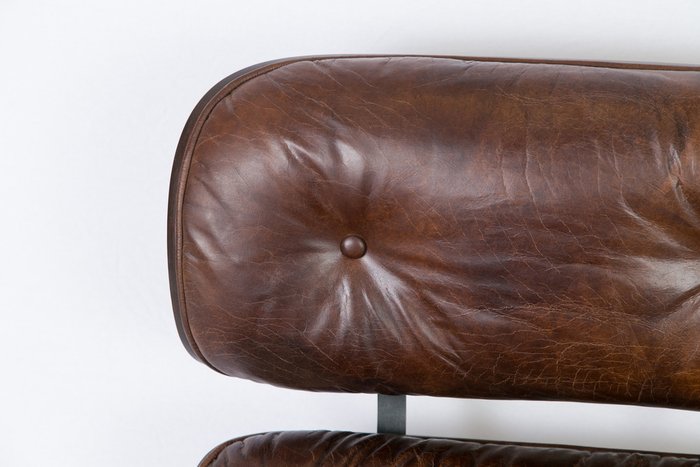 Кожаное кресло с пуфом Лаунж Эймс - купить Интерьерные кресла по цене 215161.0