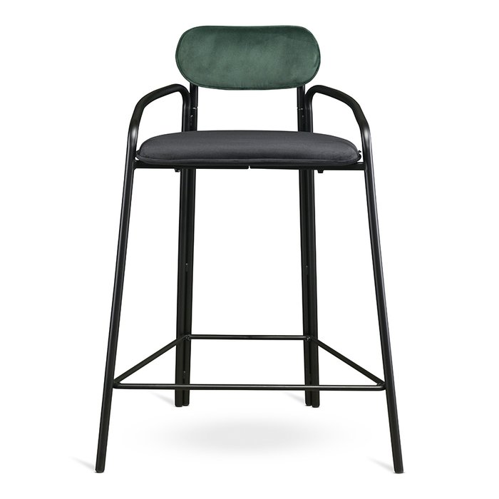 Набор из двух полубарных стульев Ror round черно-зеленого цвета - купить Барные стулья по цене 35900.0