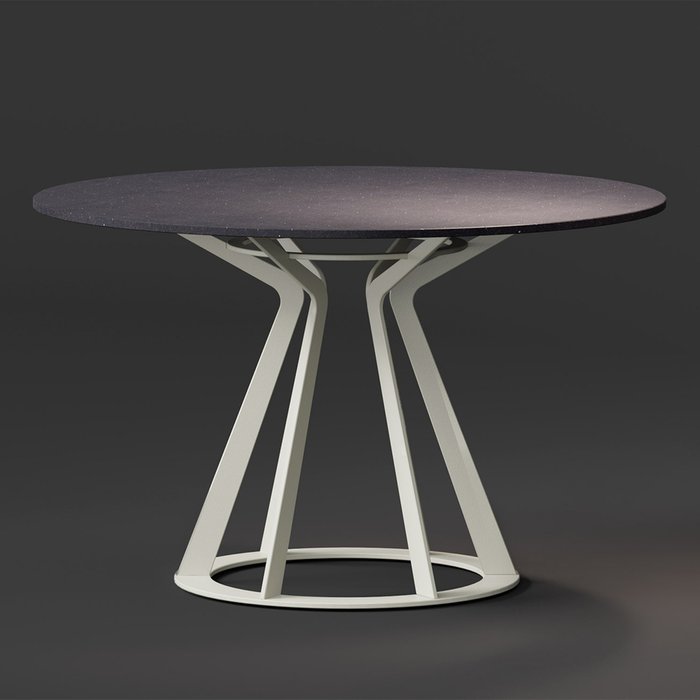 Стол обеденный Mercury цвета асфальт на белой опоре - купить Обеденные столы по цене 78600.0
