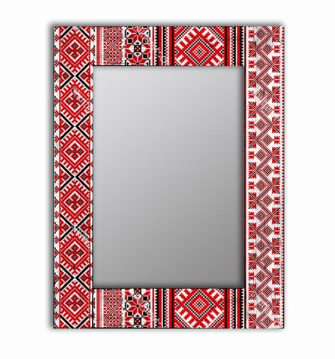 Настенное зеркало Красная заря в раме из массива сосны 75х140