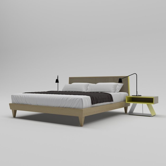 Кровать Sens из массив дуба желтая 180х200 см