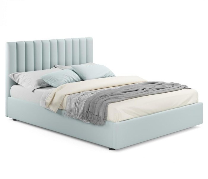 Кровать Olivia 160х200 с подъемным механизмом мятного цвета