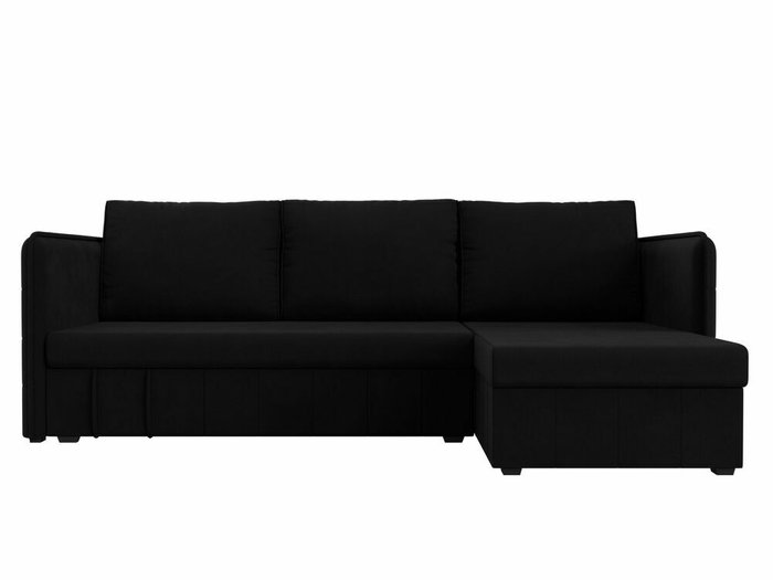 Угловой диван-кровать Слим черного цвета правый угол - купить Угловые диваны по цене 28999.0