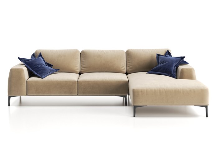 Угловой диван Cloud с оттоманкой бежевого цвета - купить Угловые диваны по цене 125800.0