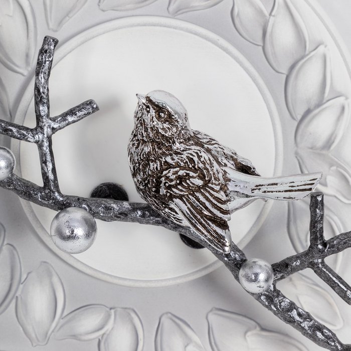 Полка-ключница Птичка Терра бело-серебряного цвета - купить Ключницы по цене 4685.0