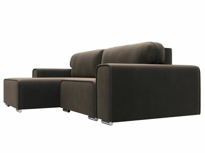 Угловой диван-кровать Лига 029 коричневого цвета левый угол - лучшие Угловые диваны в INMYROOM