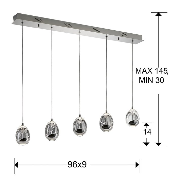 Подвесной светильник Rocio LED 5L хром - купить Подвесные люстры по цене 86990.0 Подвесной светильник Rocio LED 5L хром - купить Подвесные люстры по цене 86990.0