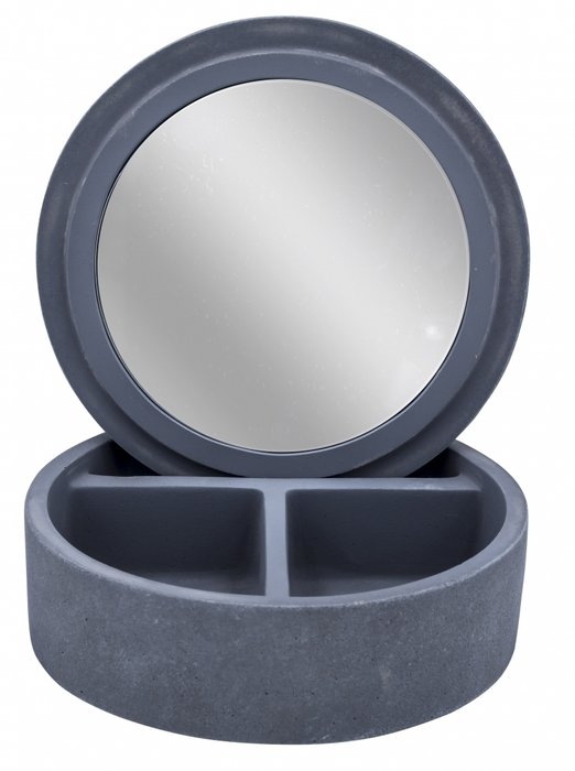 Шкатулка с зеркалом Cement серого цвета