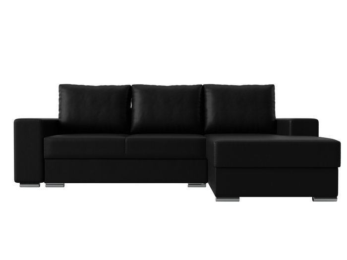 Угловой диван-кровать Дрезден черного цвета (экокожа) правый угол - купить Угловые диваны по цене 65999.0