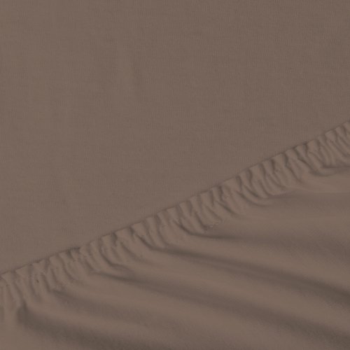 Трикотажная простыня на резинке 140х200х20, 100% хлопок, пл. 125 гр./кв. м., 'Мокко'