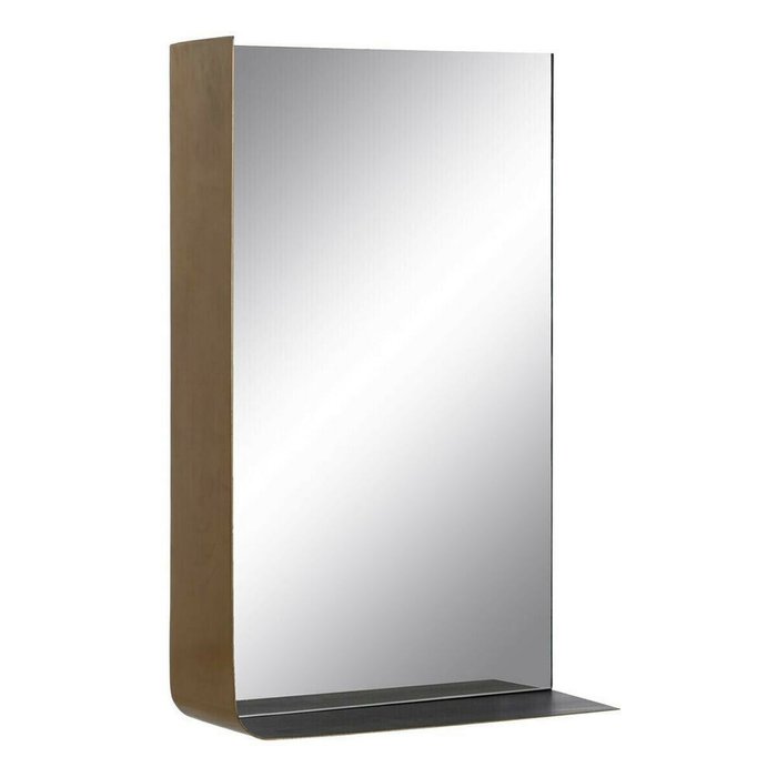 Настенное зеркало Чёрный Позолоченный 40 x 12 x 60 cm