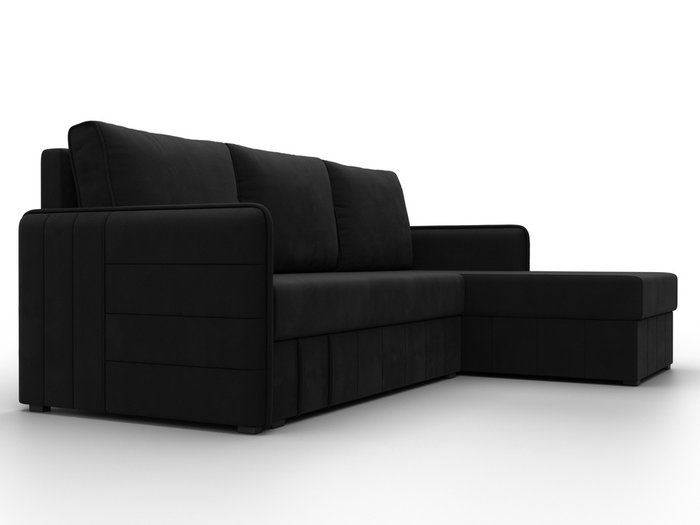 Угловой диван-кровать Слим черного цвета правый угол - лучшие Угловые диваны в INMYROOM Угловой диван-кровать Слим черного цвета правый угол - лучшие Угловые диваны в INMYROOM