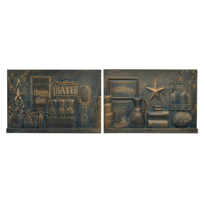 Настенный декор Медь 60 x 4 x 40 cm (2 штук) (2 pcs)