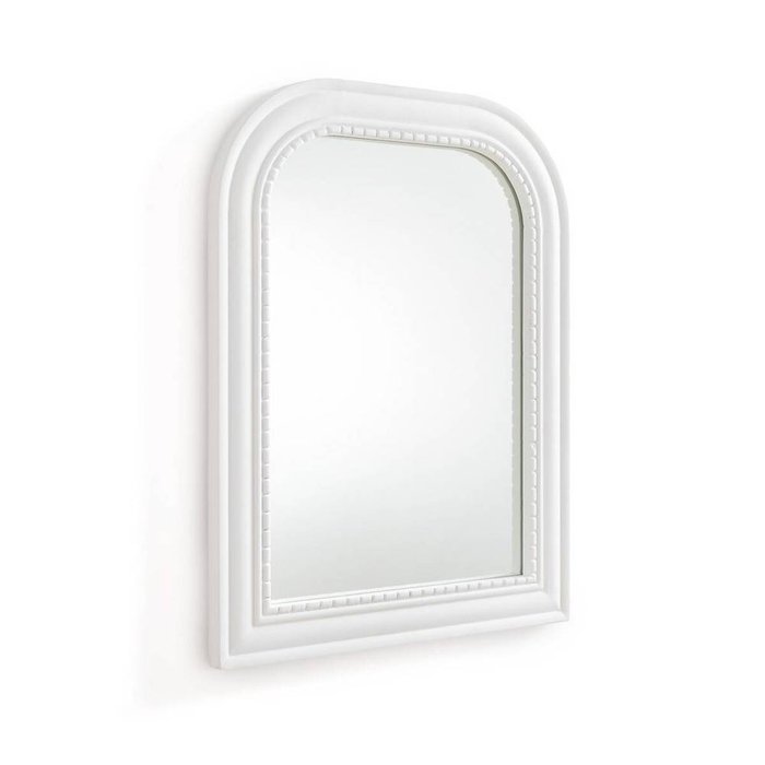 Зеркало настенное из массива мангового дерева Afsan белого цвета - купить Настенные зеркала по цене 10254.0