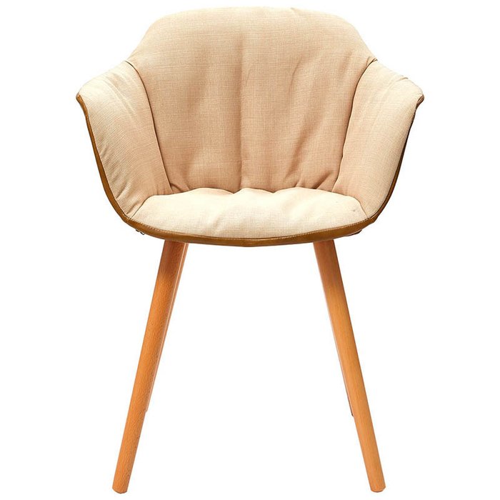 Стул Lotta Beige с обивкой бежевого цвета и металлическим каркасом - купить Обеденные стулья по цене 7250.0