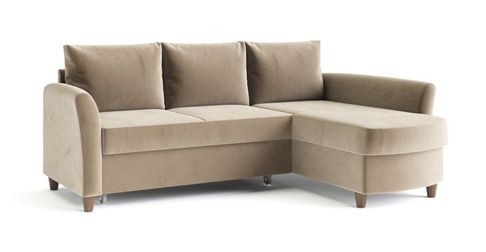 Угловой диван-кровать Катарина бежевого цвета - купить Угловые диваны по цене 62420.0