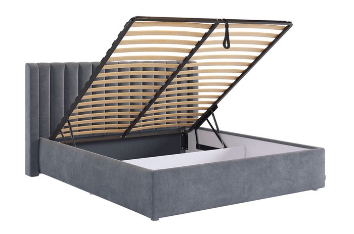 Кровать с подъемным механизмом Ева 160х200 темно-серого цвета - лучшие Кровати для спальни в INMYROOM
