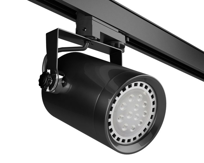 Трековый LED светильник черного цвета