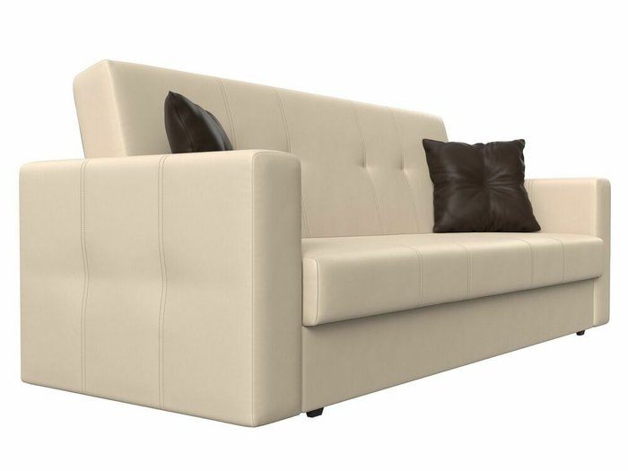Диван-кровать Лига 016 бежевого цвета (экокожа) - лучшие Прямые диваны в INMYROOM