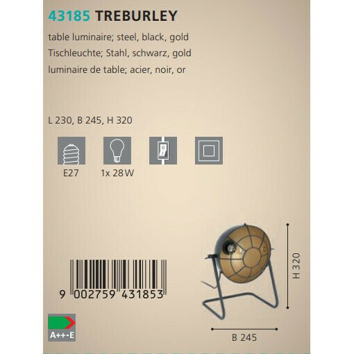 Лампа настольная Eglo Treburley 43185 - купить Настольные лампы по цене 2690.0