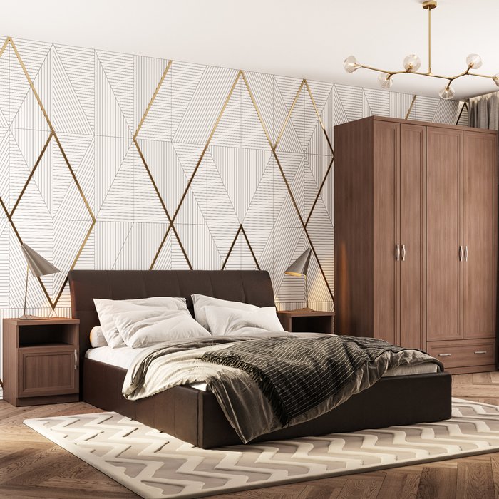 Кровать Инуа 180х200 темно-коричневого цвета с подъемным механизмом  - лучшие Кровати для спальни в INMYROOM