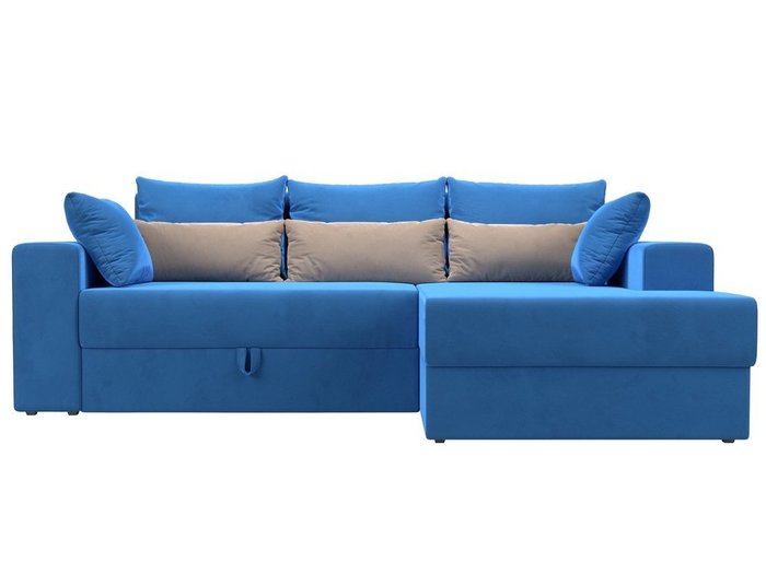 Угловой диван-кровать Мэдисон бежево-голубого цвета - купить Угловые диваны по цене 41990.0