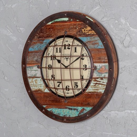 Часы настенные из антикварного дерева - купить Часы по цене 11700.0